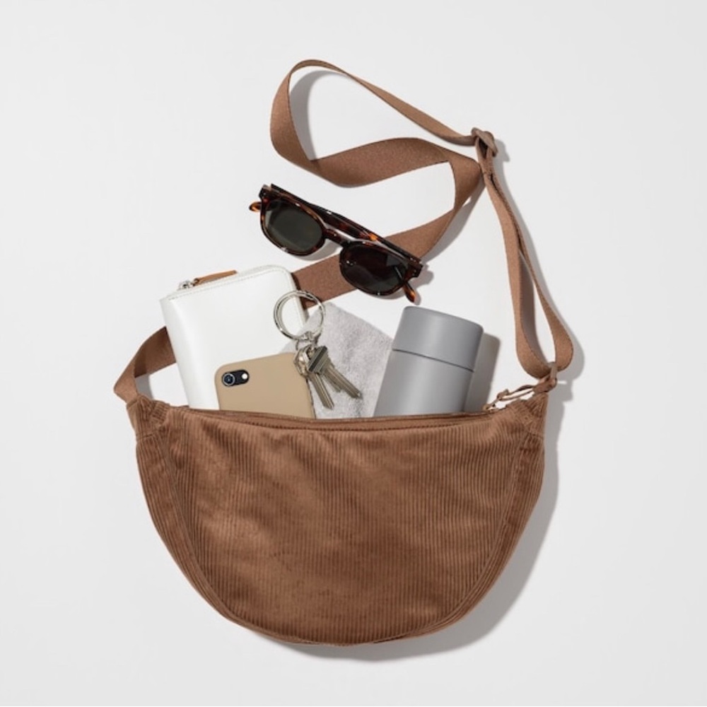 NWT! Uniqlo Corduroy Round Mini Shoulder Bag